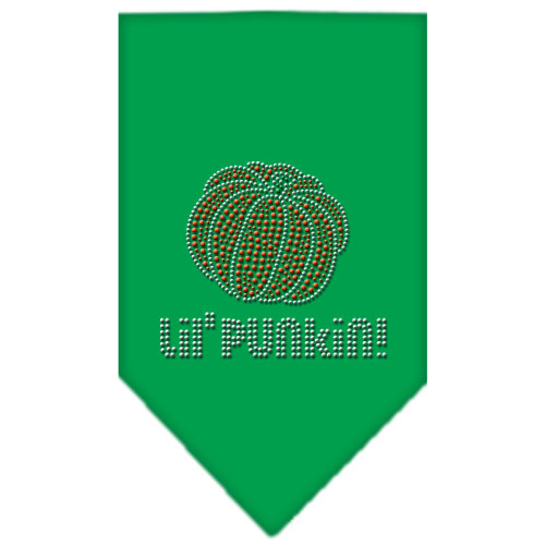 Lil Punkin Rhinestone Bandana Emerald Green Small